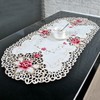 Sobeta Embroidered Table Cover,White Oval Lace Tablecloth Doily Embroidered Floral