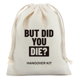 Remifala 10 Pack Hangover Kit Bags Hangover Recovery Kit Drawstring Pouch Bag Wedding Bachelorette Party Trip Kit, White, 1 Count (Pack of 10), Hangover Kit Bags