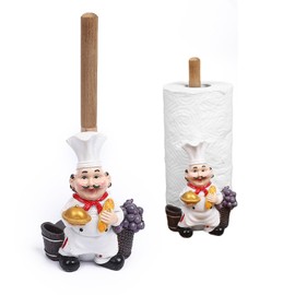 Osuter Standing Kitchen Roll Holder, Wooden Kitchen Roll Holder, Rubber Wood Base for Kitchen and Dining Table, Home Decor