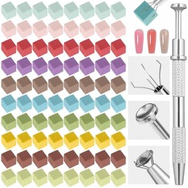 100 Pcs Soft Nail Sponges for Ombre with Grabbing Pen Gradient Ombre Nail Brush Manicure Nail Art Tools Professional DIY Nail Accessories Supplies (Multicolored)