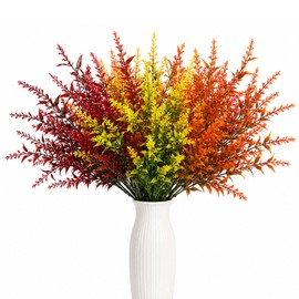 8 Pcs Artificial Flowers Autumn Decorations,Orange Fall Artificial Lavender