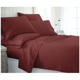 ienjoy Home 6 Piece Home Collection Premium Ultra Soft Bed Sheet Set, Queen, Burgundy