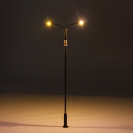 LQS13 10pcs Model Railway Train Lamp Post Street Warm White Lights HO OO TT Scale LEDs New