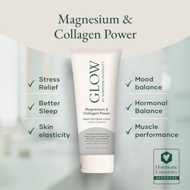 Glow Botanica Glow Botanica - Magnesium Lotion with Collagen - Magnesium Cream - Bedtime Routine Sleep Lotion - The Highest Concentration of Genuine Zechstein Magnesium Chloride - 5.3Oz