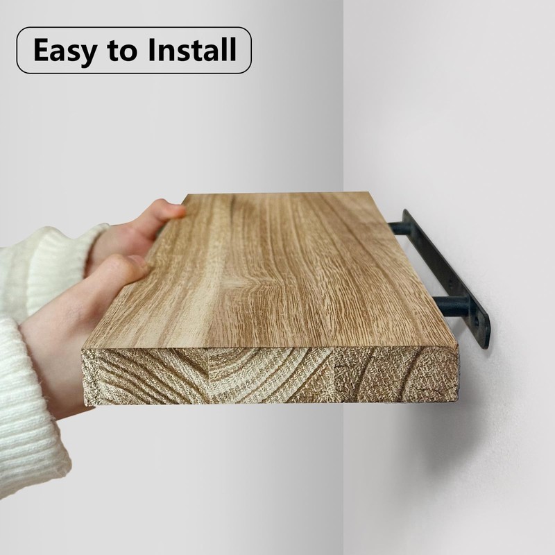 Floating Shelves for Wall, Solid Wood Wall Shelves Set of