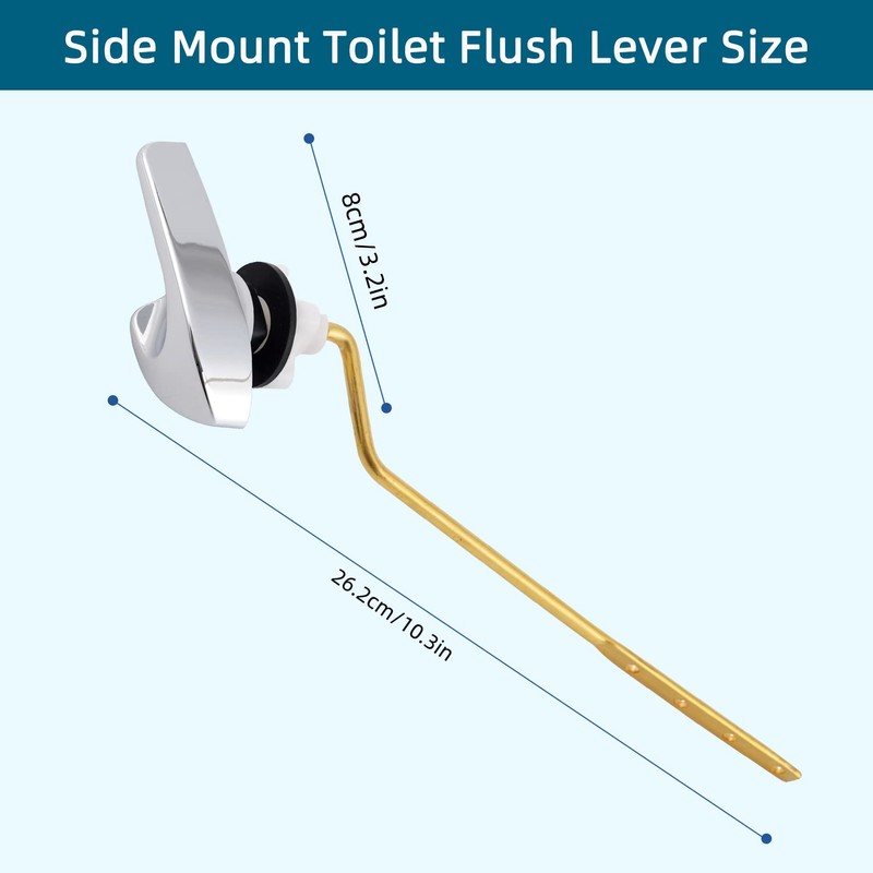 Universal Metal Side Mount Toilet Handle Replacement Kit Compatible with
