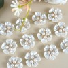 20Pcs Pearl Rhinestone Embellishments Flower Flatback Rhinestone Charms for Jewelry