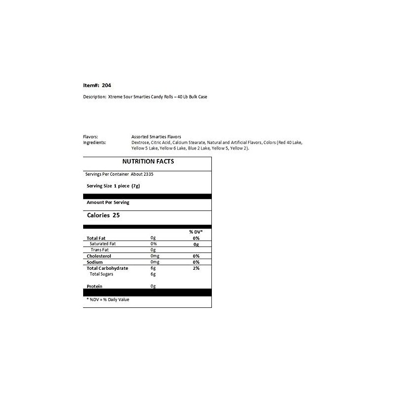 Ce De X-Treme Sour Smarties Candy Rolls - 1 lb