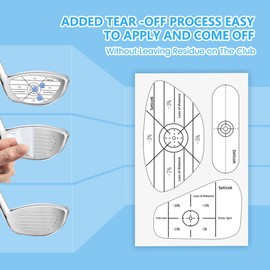 Seticek 300Pcs Left Handed Golf Impact Tape Set, Self-Teaching Sweet Spot and Consistency Analysis, Golf Club Impact Stickers for Woods Irons and Putters Each 100 Pcs, Improve Your Ball Striking