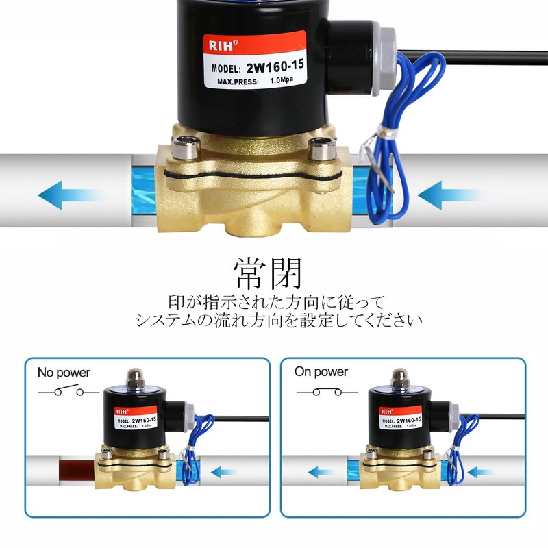 RIH 1/2" AC110V Solenoid Valve Brass 2/2 Way High Coil
