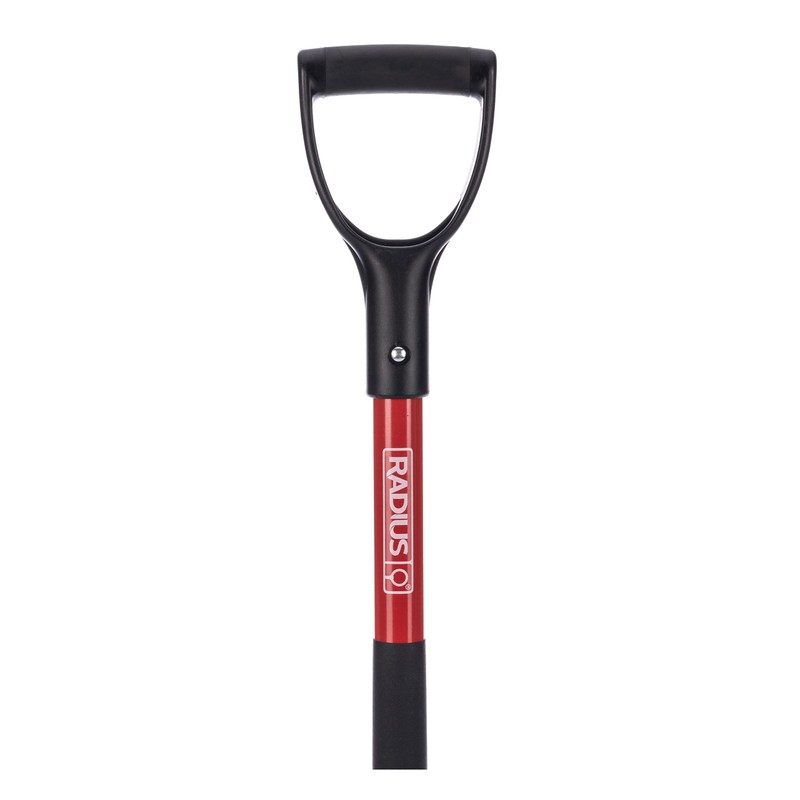 Radius Premium D-Handle Round-Point Shovel, Steel Shaft
