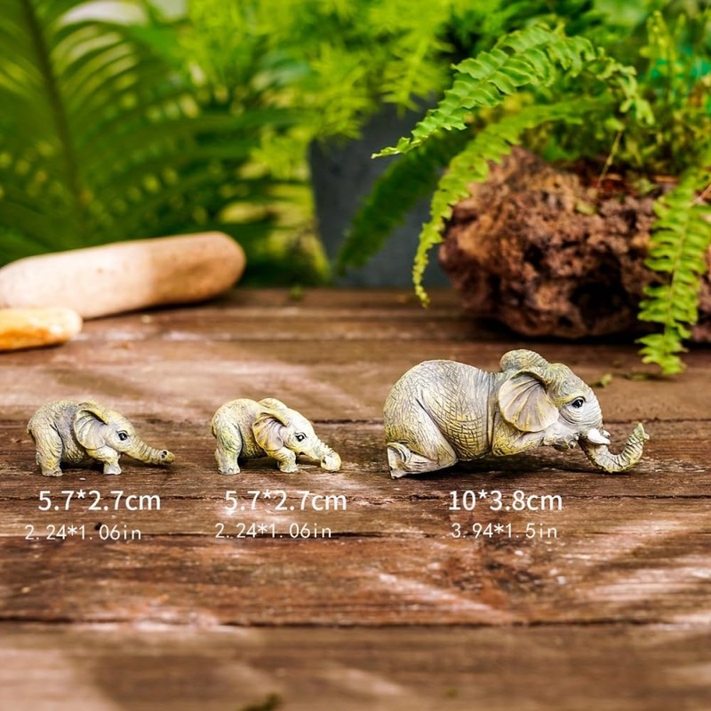OVKGL Three Elephants Resin Garden Ornaments Elephant Elephant Small Elephant
