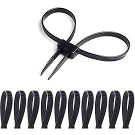 20 Pack 250 lbs Black Disposable Heavy Duty Nylon Double Zip Handcuffs Restraint Disposable Police Nylon Ties Premium Plastic Wire Ties