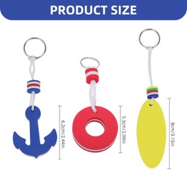 CWPFVQA 3 Pieces Floating Keychains, Creative Keychains, Captain Keychains, Summer Travel Gifts, Beach Travel Keychain, yellow
