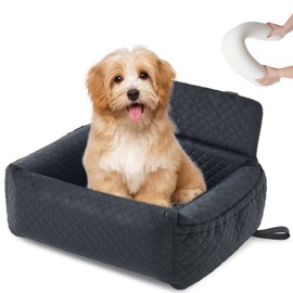 Dog Car Seat for Large Medium Dog,Washable Dog Booster Seat for 2 Small Dogs,Multi-Functional Dog Booster Seat with Thick Cushion, Safety Leashes Dog Sofa Cushion & Travel Dog Bed (Black, 57cm)