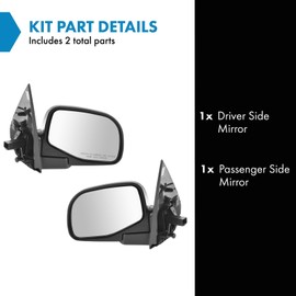 TRQ Driver & Passenger Side Mirror Set without Heat Compatible with 2002-2005 Ford Explorer Mercury Mountaineer FO1320210 FO1321210