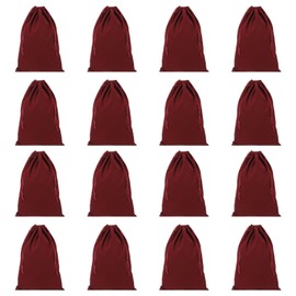 PATIKIL Shoe Dust Bag, 16 Pack Duster Flannel Shoes Pouch with Drawstring Washable Breathable Travel Shoe Bags for Home Luggage Storage, 12x17" Burgundy