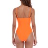 Colloyes Women's Neon Orange One Piece Bathing Suit with Adjustable