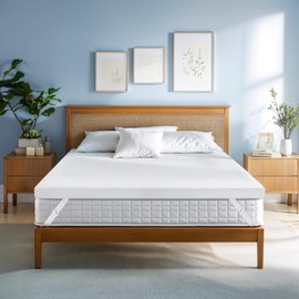 Subrtex Mattress Topper, Gel-Infused Memory Foam Mattress Topper, High Density Cooling Bed Topper Pad with Breathable Removable Fitted Cover CertiPUR-US Certified (4 Inch, King)