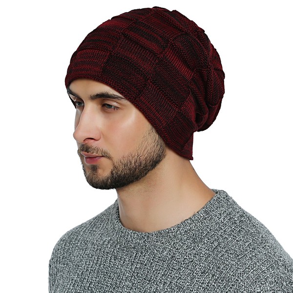 DonDon Beanie hat men Winter hat Knit knitted Long Slouch