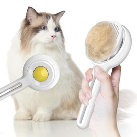 Cat Brush with Release Button for Indoor Cats,Cat Hair Brush for Long or Short Haired Cats,Cat Grooming Brush Cat Comb for Cat Dog Massage Self Cleaning Pet Brushes
