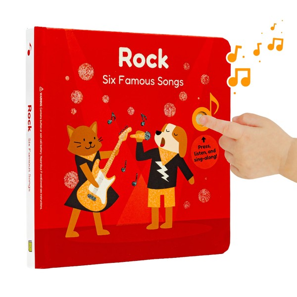 Cali's Books Rock Sound Books for Toddlers 1-3 - Musical Book for Toddlers 1-3 and 2-4 with 6 Famous Rock Songs. Toddler Books Rock Fans
