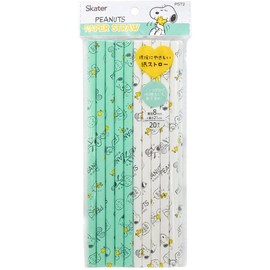 Skater PST2 Snoopy Peanuts 20P Paper Straws Diameter 0.3 inches (8 mm) x Length 8.3 inches (21 cm)