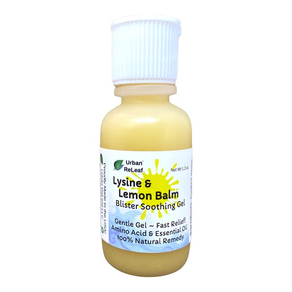 Urban ReLeaf Lysine & Lemon Balm Blister Soothing Gel! for Rashes, Red Bumps, Spots, Itchy Skin,cold. Fast Drying, 100% Natural Help!