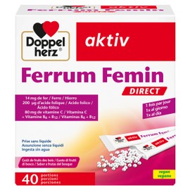 Doppelherz aktiv Ferrum Femin, Integratore Ferro + Vitamine, 40 Porzioni