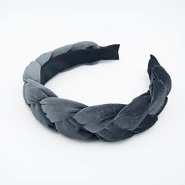 Dresyu Braided Headbands Velvet Headband for Women Soft Twisted Hair Hoop Non-Slip Wide Padded Hairband for Makeup, Washing Face, Daily Wear