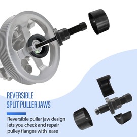 SUGOOE Power Steering Pump Pulley Puller Installer Tool Set Puller Remover Installer Tool Kit Compatible for Ford, GM, and Chrysler - Blue