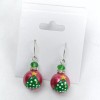 Unbranded Christmas Tree Ball Ornaments Red Green Dangle Drop Earrings