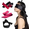 AWAVM Pack of 3 Sleep Masks, Satin Eye Mask, Red/Black,