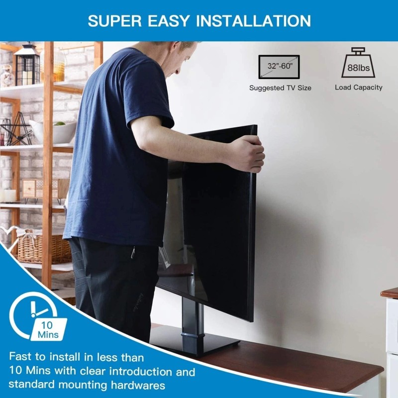 PERLESMITH Swivel Universal TV Stand/Base - Table Top TV Stand