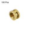 sourcing map Knurled Insert Nuts - 100Pcs M3 x 3mm