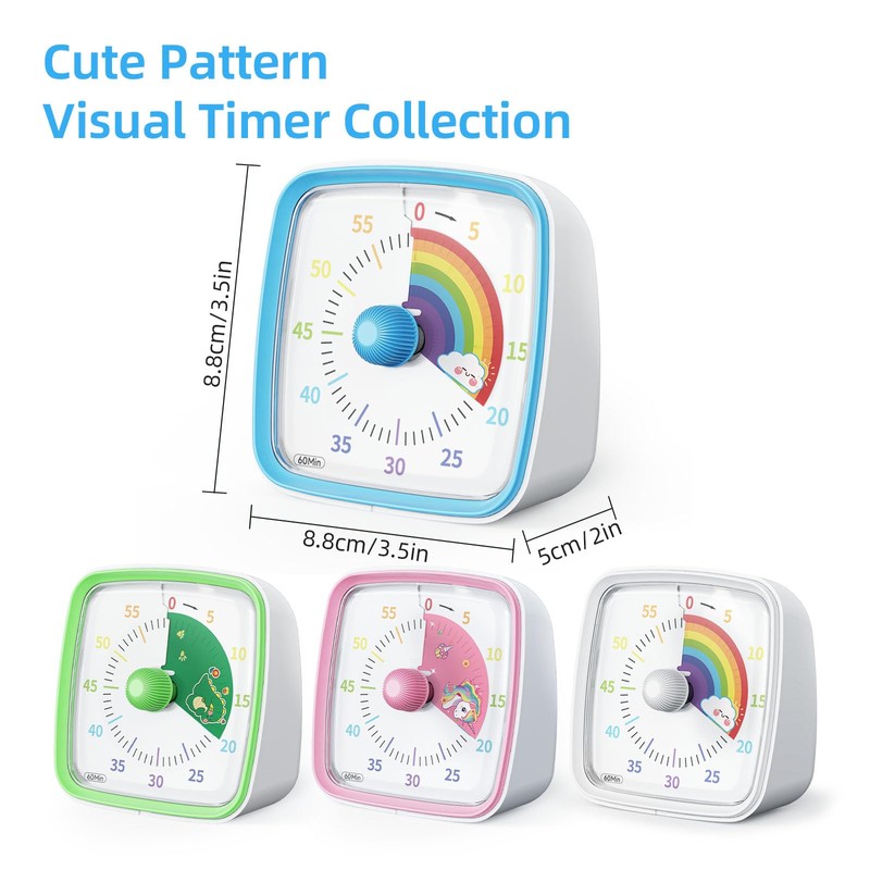Yunbaoit Visual Timer with Night Light, 60-Minute Countdown Timer for