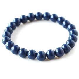 Blue North, Bracelet 8 mm 24 Grain Made in Taiwan Negative Ions Pre-Measured Rhodium buru-hokutoraito