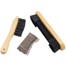 Wooden Billiards Pool Table and Rail Brush Set Nylon Bristles Brushes with Cue Shaft Cloth Slicker Cleaner