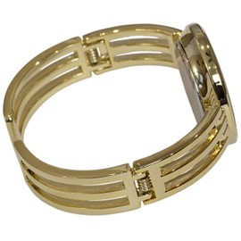 Blekon Collections Japanese Movement Elegant Stylish Silver Face Cuff Bangle Watch(Gold)