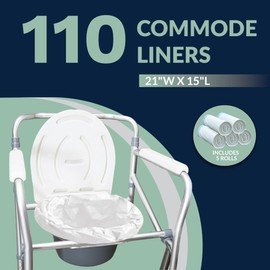 Reli. Bedside Commode Liners | Pack of 110 | Universal Fit | Commode Liners Disposable | Portable Toilet Bags