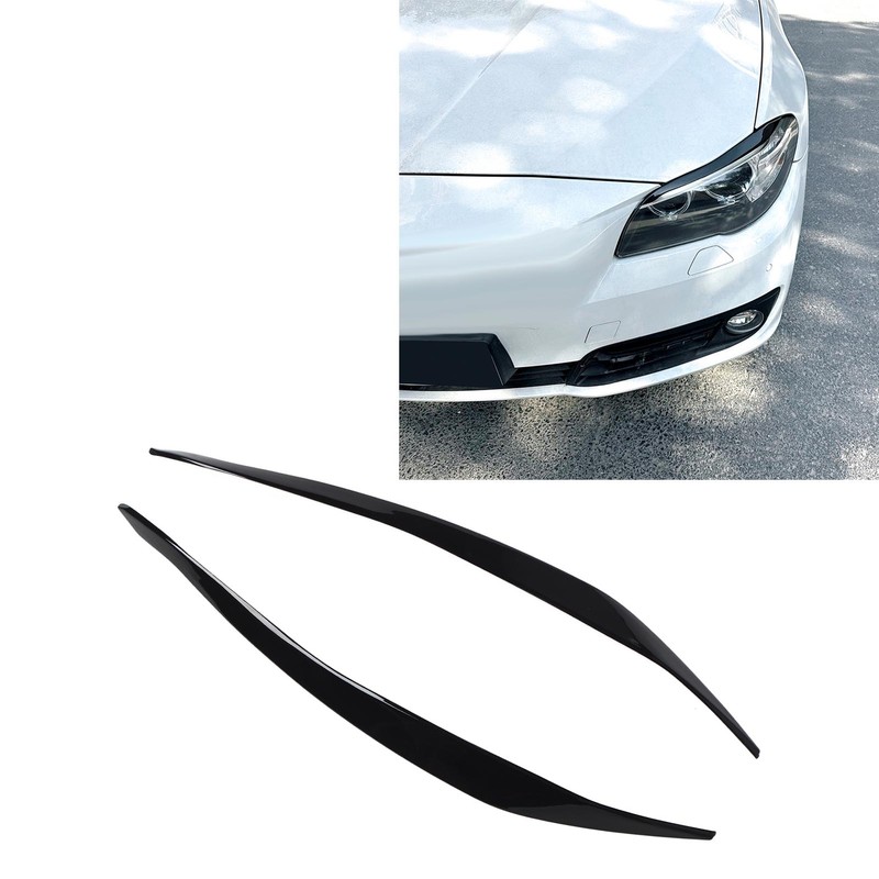 Front Headlight Eyebrow Cover ABS Black Front Headlight Lamp Eyebrow