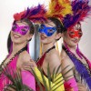 12 Antifaz Metálicos Cartón Multicolor Fiesta Batucada Event