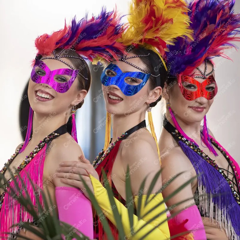 12 Antifaz Metálicos Cartón Multicolor Fiesta Batucada Event