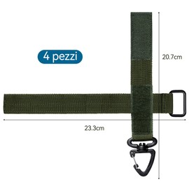 Brelet Pack of 4 glove holder belt, glove clip with carabiner, glove holder for gloves and accessories, belt, nylon holder for tactical gloves and work gloves for outdoor and