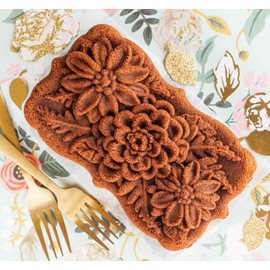 Nordic Ware Wildflower Loaf Pan, 6-Cup, Toffee