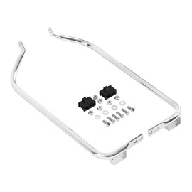 TCT-MOTORPARTS Bracket Support Saddlebag Bag Guard Bracket Side Mount Support Bar Fit for Harley Touring Road King FLT FLHT FLHTCU FLHRC 1997-2008 Street Electra Glide Road Glide (A# Chrome)