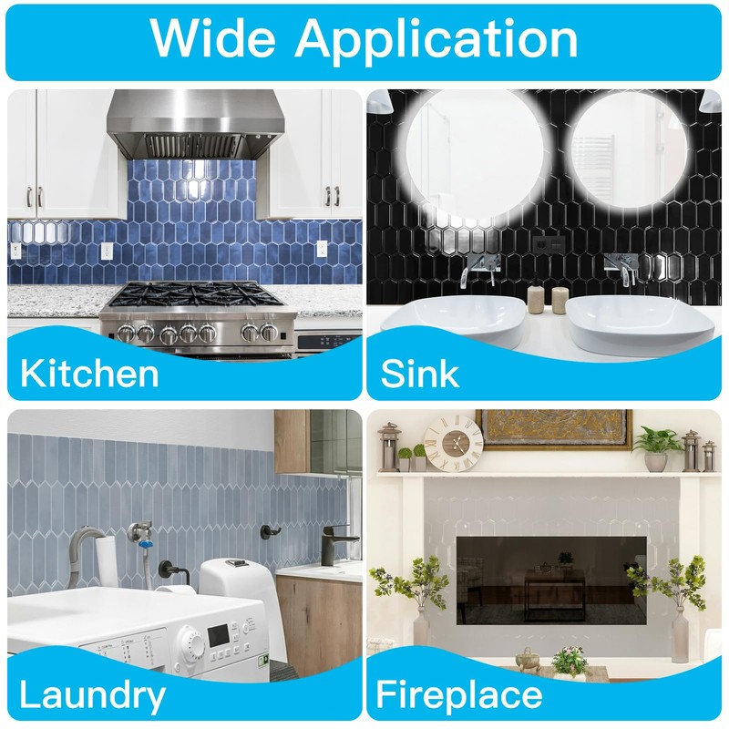Art3d 10-Sheet Heavy-Duty Peel and Stick Backsplash, Self-Adhesive Vinyl Wall