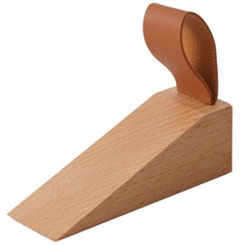 GJTr Door Stopper, Entrance Door Stopper, Entryway, Interior Door, Wooden, Insert Type (Brown, Set of 2)