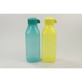 TUPPERWARE To Go Eco Bottle 500 ml Dark Turquoise + Yellow Cuboid Eco Bottle 31262