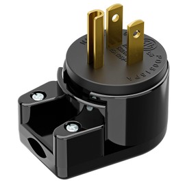 Nema 5-15P 90 Degree Right Angle Plug 15A 125V Angled Plug, Nema 5-15P DIY AC Plug,USA 3-Prong Household Right Angle AC Plug, Black ETL Verified